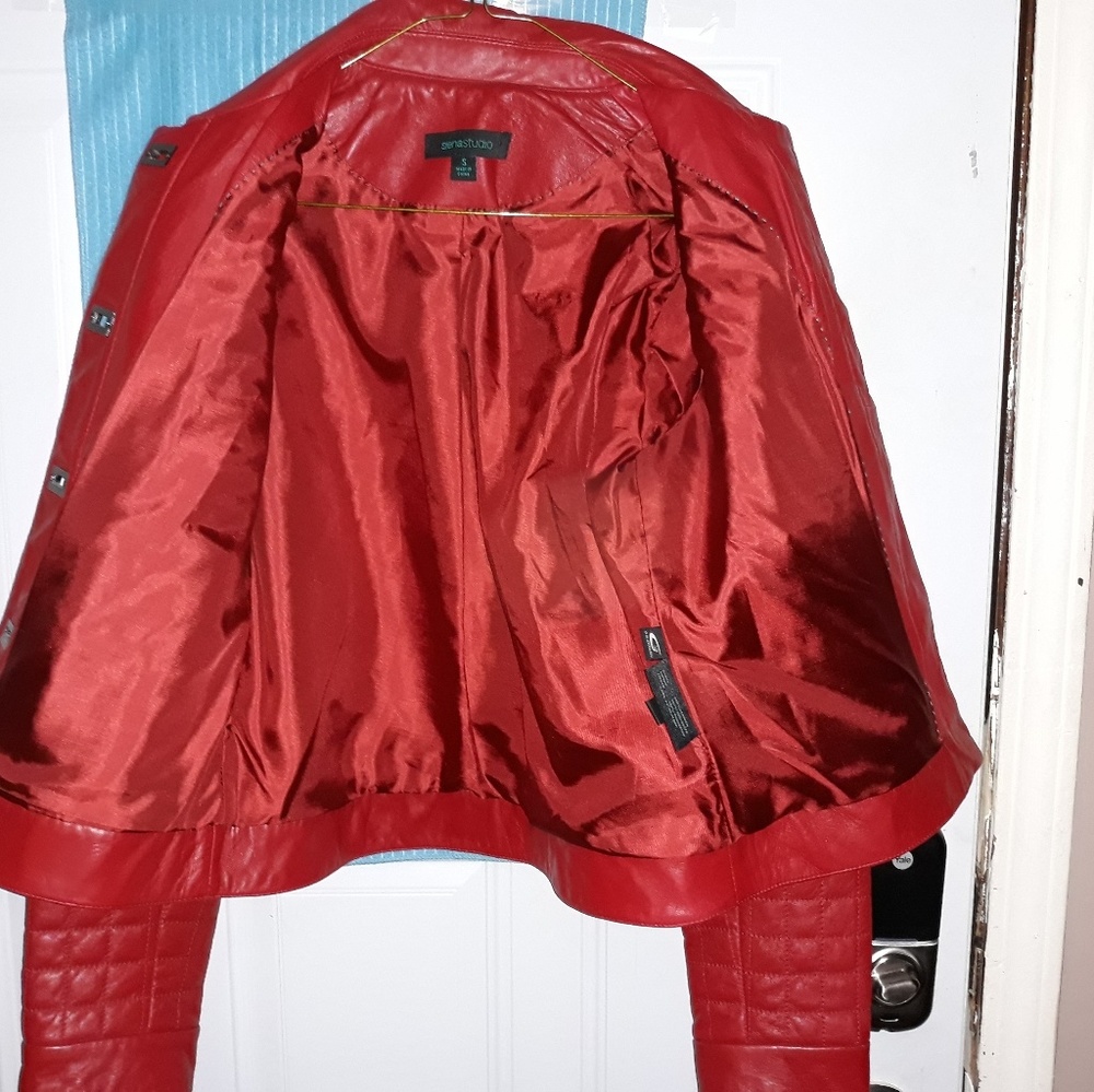 Ladies Red leather jacket